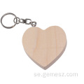 Gratis anpassad logotyp trä kärlek hjärta Flash Drive